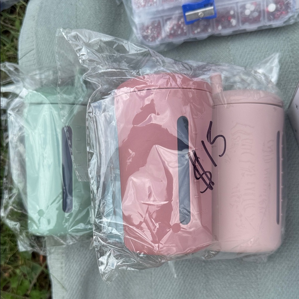 Pink and Green Can Shaped Tumblers